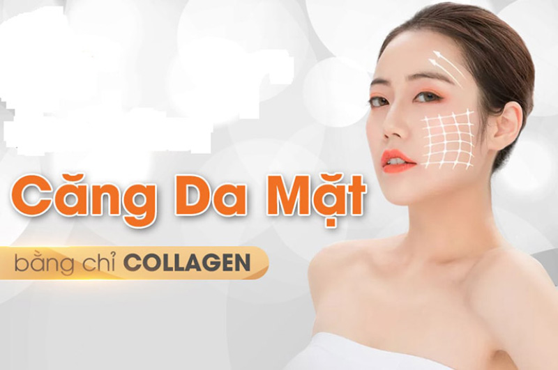căng da mặt bằng chỉ collagen
