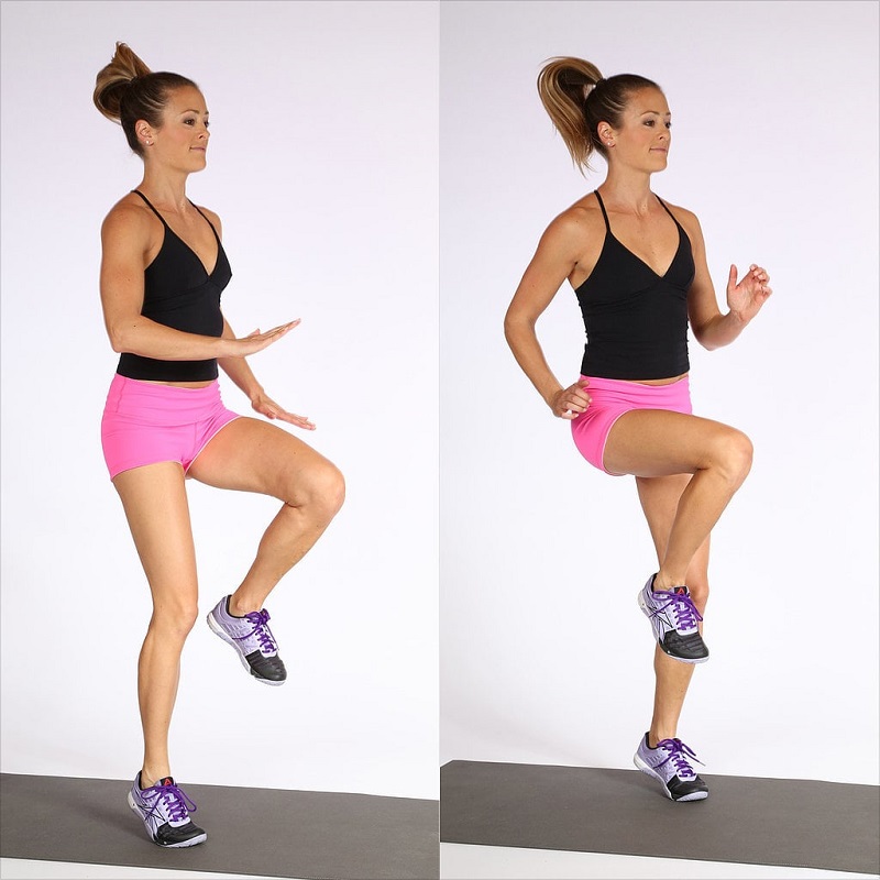 Bài tập chạy nâng cao đùi giúp giảm mỡ nâng cơ vùng đùi và bắp chân hiệu quả