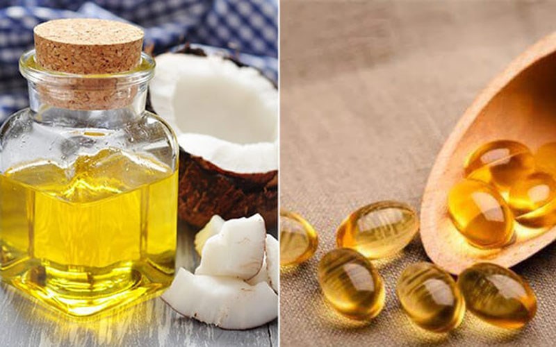 Vitamin E và dầu dừa dưỡng ẩm và làm sáng vùng kín