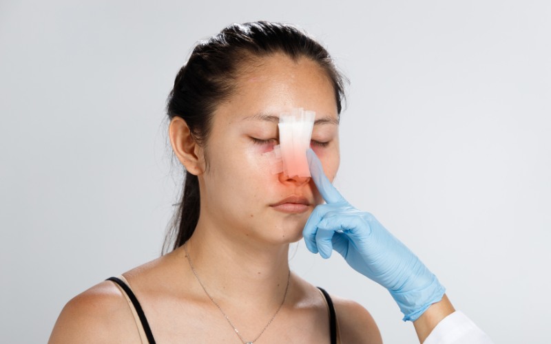 Nâng mũi bị bầm mắt thường sẽ kéo dài khoảng 10 ngày đầu tiên